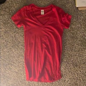 red vneck short sleeve